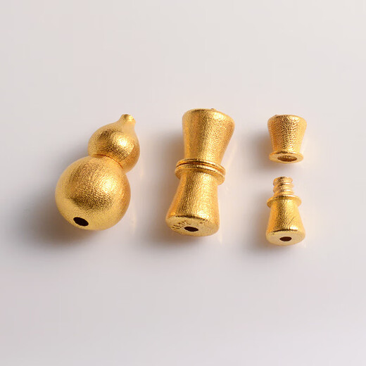 Juke 18k gold ancient method screw buckle gourd finishing buckle pearl necklace buckle connecting buckle diy accessories button head small waist gourd screw buckle about 0.4-0.52g