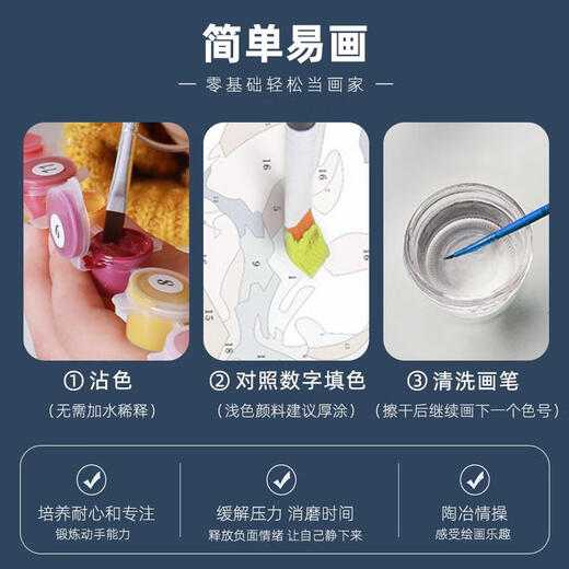 语森忆diy数字油画定制卧室古风动漫人物手工绘填充色油彩装饰画 半面妆 X11976 60*75订好内框