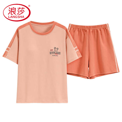 Langsha Luxury Luxury Pure Coton Summer Pyjamas Femmes Pajamas Pyjamas Summer Shorts à manches courtes et décontractés Ensemble de vêtements de maison Z9856 M [Recommandé 80-100 Jin [Jin est égal à 0,5 kg] usure]