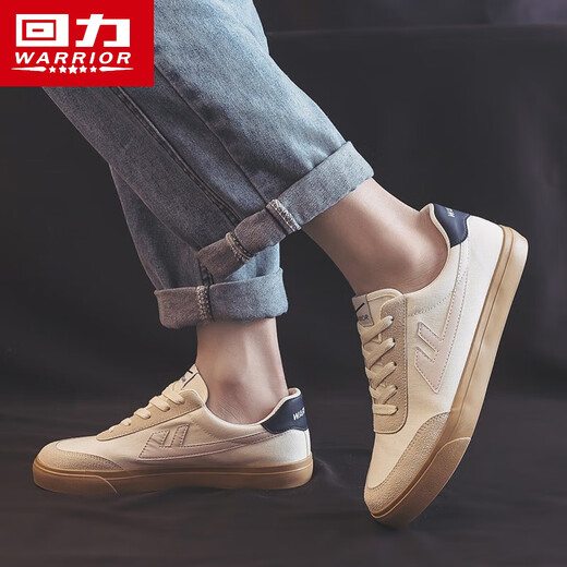 回力（Warrior）帆布鞋男鞋情侣透气休闲鞋子春夏舒适百搭运动板鞋 B331 米灰 41