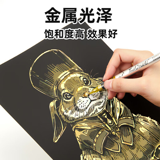 Tychi Mark Touchmark Gold weicher Kopf gerade flüssige Signaturstiftstift Kunst Spezialer Acrylmarker Pen 838 Naturpulver