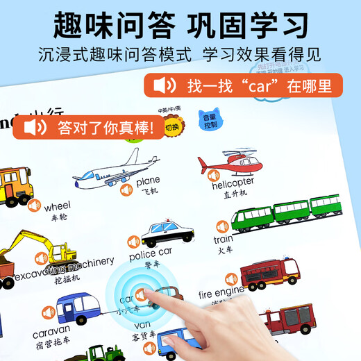 
English learning artifact enlightenment audiobooks, speaking fingers, reading pens, children's words, early education machine, baby listening and reading audio voice books, English early education picture books, zero foundation, introductory kindergarten, primary school students, Chinese and English bilingual reading materials, English word book + (with translation explanation) Three hundred Tang poems that can speak