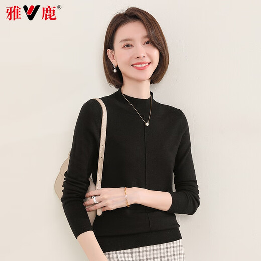 
Yalu cardigan women 100% wool 2025 new solid color fashion sweater autumn and winter base sweater Rice camel color L