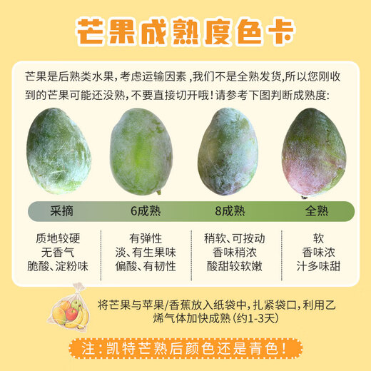 Jingxiansheng Panzhihua Kate Mango, net weight 9Jin Jin is equal to 0.5kg, single fruit 500g+, fresh fruit, straight from the source