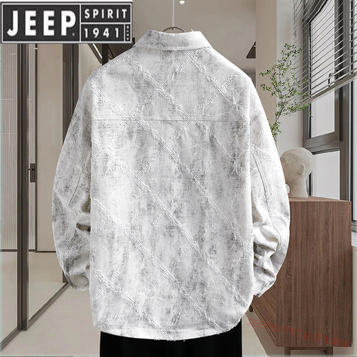 Jeep Spirit American High Street Джинсовая куртка для мальчиков 2025 весна и осенняя одежда универсальная контрастная лацкатная повседневная куртка. 16823 обычный 3xl 3xl около 150-170 джин [Джин равен 0,5 кг] можно носить
