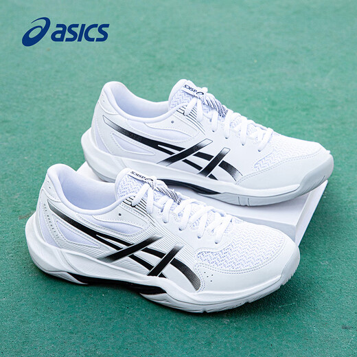 ASICS Badminton Shoes GEL-ROCKET 12 Men's and Women's 2025 New Official Flagship Training Shoes White/Black-101 42