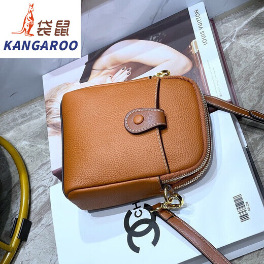 Kangourou 2025 petit sac pour femme nouveau style sac pour femme en cuir véritable souple sac pour téléphone portable sac seau polyvalent sac à bandoulière tendance mini sac pour femme blanc cassé