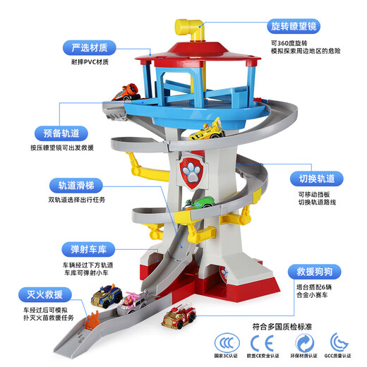 Wattower Headquarters Basis Wangwang Team Rescue Track Alloy Car Wachtturm Kinderspielzeug 16795 Wachtturm -Track (einschließlich 6 Legierungen