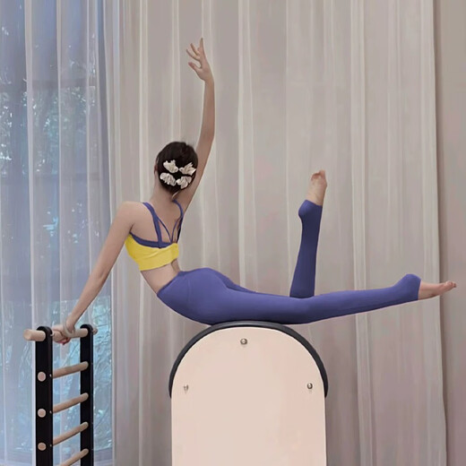 Wen Yijia's beautiful yoga clothing suit for women, high-end fitness clothes, sports vest, Pilates training top 2025, cheese yellow suit S