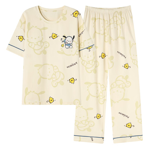 Chuangjingyi chose pajamas with chest pads for women in spring and autumn short-sleeved trousers for winter cute cartoon suits for summer sweet ladies home clothes XYL-9207# [with chest pads] M [85-100Jin[Jin equals 0.5 kg]]