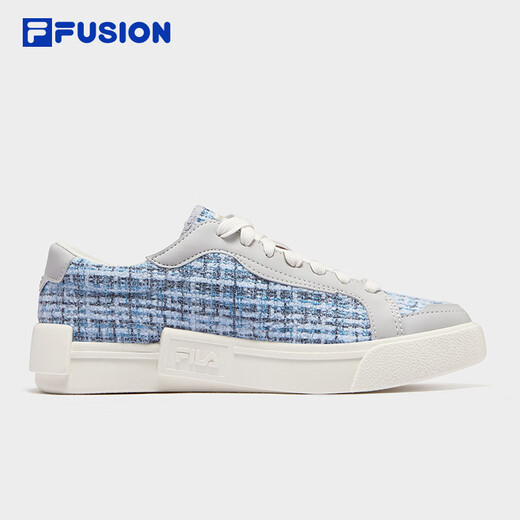 
FILAFUSION FilaFUSION Canvas Shoes Small Flavor Women's Shoes 2025 Autumn New Checked Spliced Board Shoes Quiet Gray/Milky White-QA 37.5