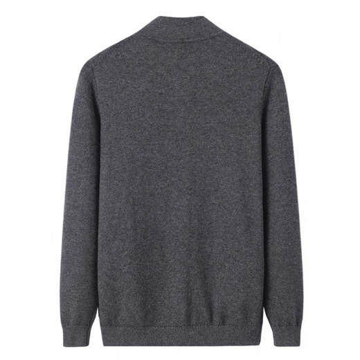 KING DEER middle-aged and elderly men's cashmere sweater stand collar thickened cardigan dad solid color knitted wool large size grandpa warm sweater dark gray XL 180 size 145-165Jin Jin is equal to 0.5 kg