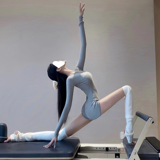 Yoga clothing jumpsuit for women 2025 spring and autumn new style Pilates training clothing sports slimming jumpsuit gray S