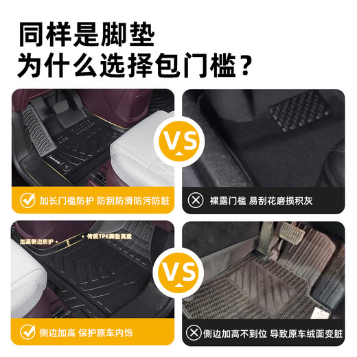 百马饰 适用于别克gl8脚垫全包围tpe652t路上公务舱653t es陆尊胖头鱼 全车-TPE脚垫+咖色地毯+尾箱垫