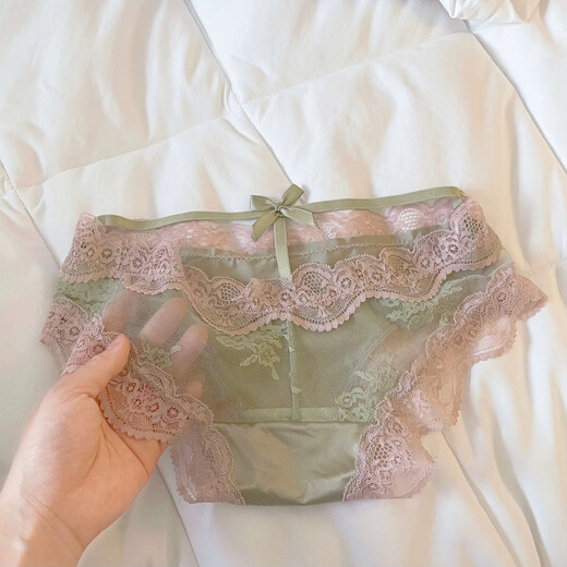 Fitonton4 Unterwäsche für Frauen, reine und sexy Frauenunterwäsche Spitze High-End-Satin-Spitzen-Bikini-Mädchen Unterwäsche m