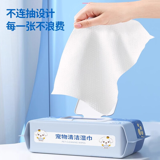 Qiaran Japanese pet wipes, cleaning, deodorizing, no-wash feet and butt wipes, light tear stains, special pet supplies for bathing, cost-effective 1 box, 400 puffs, deodorizing_safe and lickable