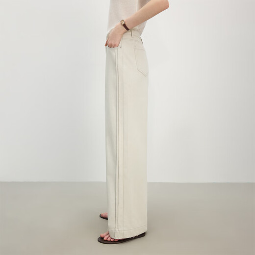 Fan Silanen Tiansi Jeans for women with high waist retro summer vacation 2025 new straight-leg pants 2626 wash grey L