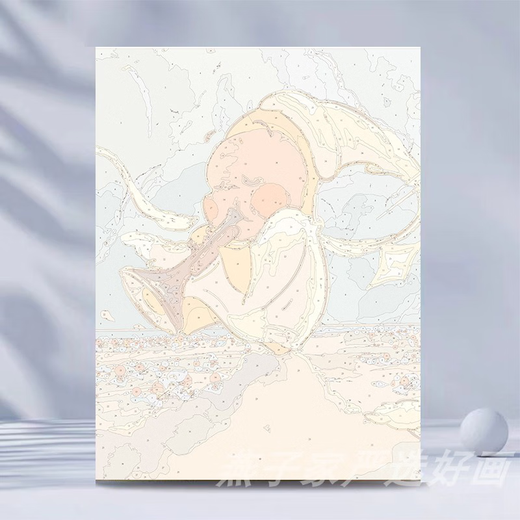 咏幻人数字油画填色心理减压油彩画 YG4882樱桃哭娃都是现货配好颜料画笔 40x50cm（90人的选择，0基础也可画） 实木内框+黑/金/原木色外框默认发黑色有外框更好看