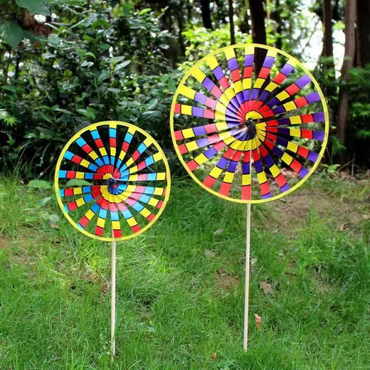Bunte traditionelle zweischichtige alte Peking Windmühle Kinderspielzeug im Freien Dekoration Aktivität Requisiten Scenic Spot Street Stände, kleine einschichtige alte Peking Windmühle zehn