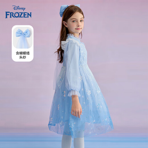 Disney Elsa Girls Princess Dress Dress Girls Autumn Clothing Autumn 2025 New New Product Birthday New Year's Day Dress Dress