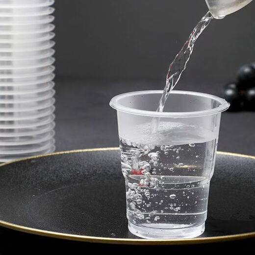 JD Logistics Disposable Thickened Plastic Cups Household Water Cups 64 Pack Food Grade Large Capacity Men and Women White 160ML