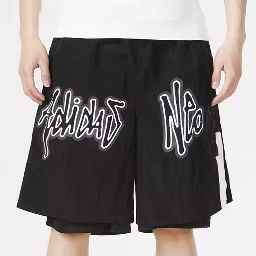 Adidas Men's Men's Summer Workswear Style Loose Sports and Casual Woven Pocket Shorts HC9737 Flagship officiel authentique IP4956 Black Small Letters XL
