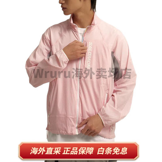 Salomon AEROTEC Fashionable versatile windproof stand collar long sleeve jacket, same style for men and women, pink, pink M