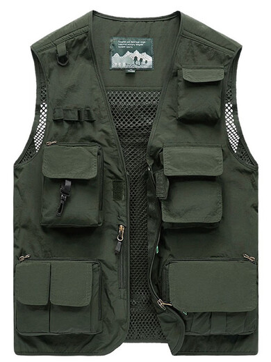 
JP Spring, summer and autumn thin men's vest multi-pocket quick-drying mountaineering photography jacket 9898 9898 gray 5XL (suitable for 200Jin [Jin equals 0.5 kg]-215Jin [Jin equals 0.5 kg]) Uni-size