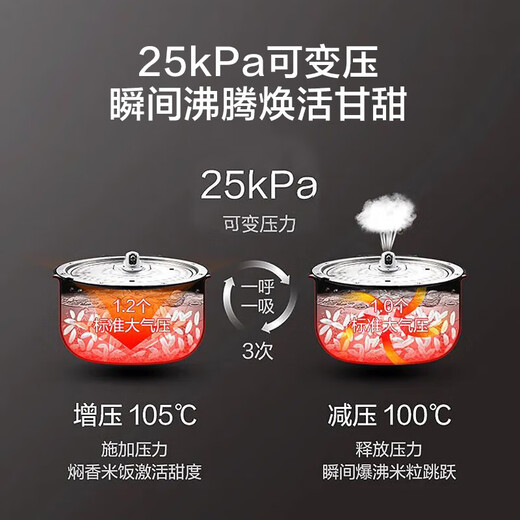 Gree (GREE) Dasong rice cooker household rice cooker 4L large capacity appointment timer multi-function touch smart porridge and soup non-stick inner pot rice cooker steaming rice pot four-liter steaming rice cooker 4L native cast iron pot 0-coated app model GDCF-4015C