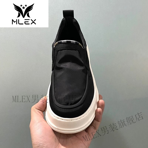 MLEX义薄云天男鞋夏季新款男士一脚蹬软底潮流板鞋时尚百搭运动休闲鞋 黑色【1105】 39