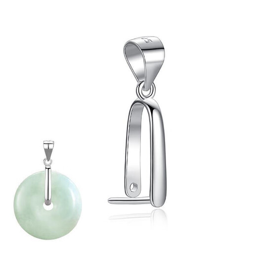 Minamiuri 925 silver safety buckle clip jade jade beeswax empty support silver buckle pendant buckle buckle DIY jewelry accessories melon seed safety buckle buckle-large size