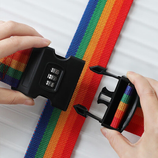 
Travel supplies luggage with cross buckle password lock packing with luggage luggage bundling strap check-in rainbow color strap [cross buckle]-Activity 1