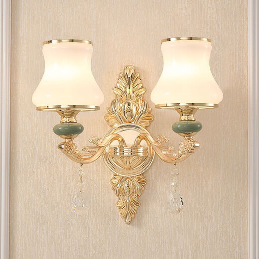 
European style wall lamp bedroom bedside lamp living room TV background wall lamp aisle without wiring without wiring battery charging lamp 6629-1 power connection/warm light