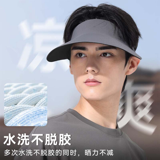 FitonTon遮阳帽男夏季防紫外线户外太阳帽无痕一体冰丝空顶帽大帽檐运动帽
