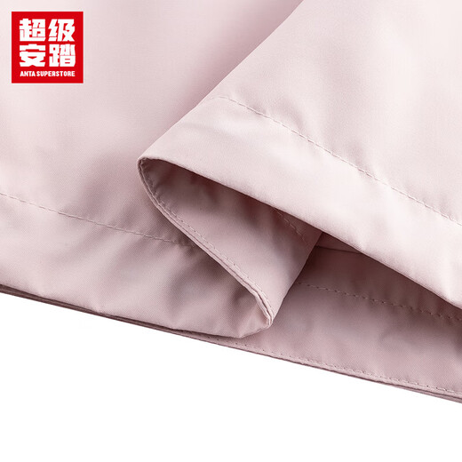 超级安踏冲锋衣女士秋季户外露营徒步防水透湿拼色连帽运动外套162536605U 基础黑/刚柔粉-3 S /女160