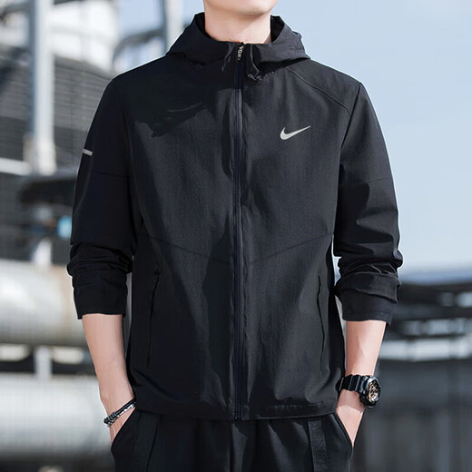 Nike (Nike) Anzug Herren-Zwei-teiliger gewebter Sportswear Jogging Fitness Training Jacke, komfortable Hosen und Freizeithosen DD4747-010+FB7491-010 L