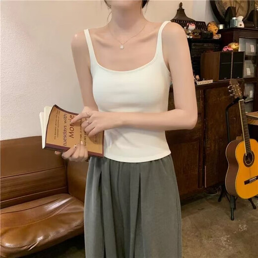 维多利亚的格调纯棉春夏季吊带背心女新款大码外穿修身显瘦内搭打底运动无袖上衣 黑色+白色【实惠两件装】 M 码【80-100斤】
