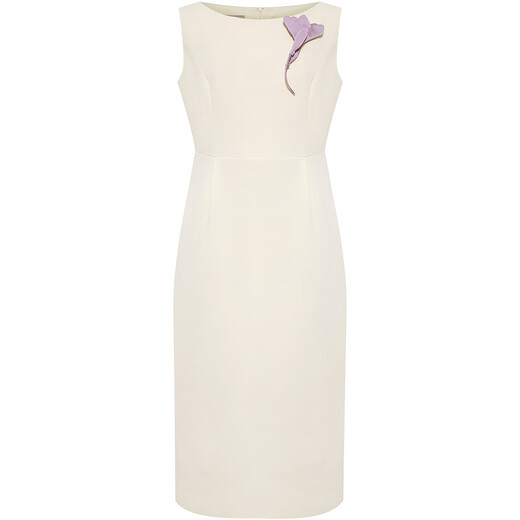 Pink Blue Garderobe [Yu Mengdie] 2025 Sommer neuer Handdekorated ein Länge weißes Porzellanhülsenkleid für Frauen 552L688 Vanilleapricot xl