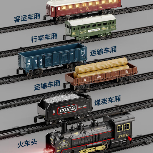 Simulate Electric rétro Thomas Train Track Set Toys Children's High-Speed ​​Train EMU Car Boy Model Batter