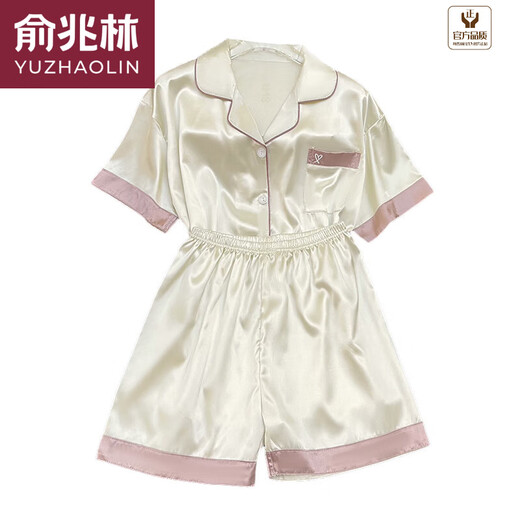 
Yu Zhaolin (YUZHAOLIN) 2024 new ice silk pajamas for women short-sleeved summer thin silk for outdoor wearable clothes set spring and summer light yellow #YX-9214 M [75-98]Jin[Jin equals 0.5 kg]