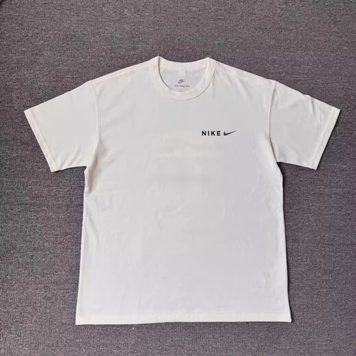 
NIKE (Nike) authentic summer new men's sports and casual loose printed round neck short-sleeved T-shirt HF6172 HF6172-133 beige XL