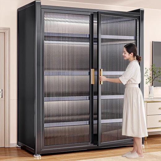 Kashiman sun protection balcony cabinet outdoor storage cabinet snacks living room sundries integrated wall storage locker multi-layer shoe cabinet gray new model 2025 platform quality certification 6 layers length 120*depth 45*height 185CM-gift wheel