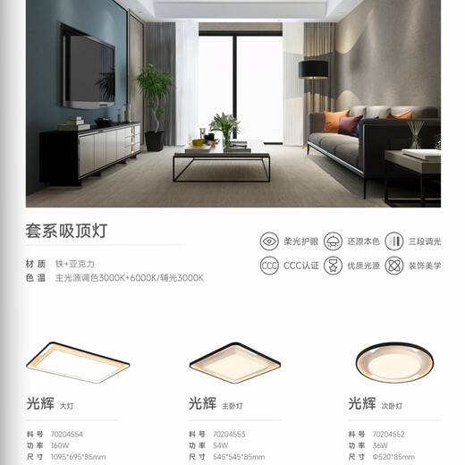 Weniger vollwertige Spektrum Deckenleuchte Paket Lobby Lobby Wohnzimmer Beleuchtung GLOW Serie 160W 30 Interne 6795LM GLOW -Serie Scheinwerfer 1095*695*85 mm