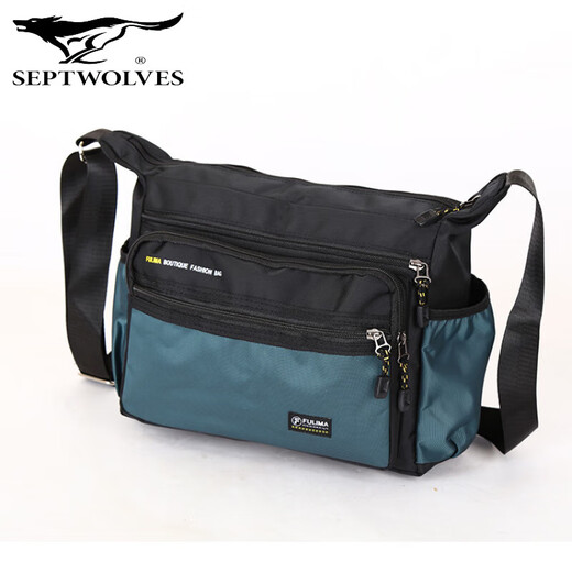 SEPTWOLVES Durable Oxford Cloth Shoulder Bag Men's Backpack Sports Fashion Crossbody Bag Men's Bag Travel Bag File Bag Briefcase Dark Blue