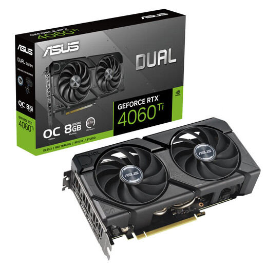 ASUS RTX5060Ti/4060Ti 8G/16G Master/Megalodon/Tianxuan/Snow Leopard AI Computing Power Live Rendering and Mapping E-Sports Game Desktop Computer Graphics Card DUAL-RTX4060Ti-O8G Snow Leopard Operation Delta/Everlasting Calamity/Chicken PUBG/Valorant/Wukong