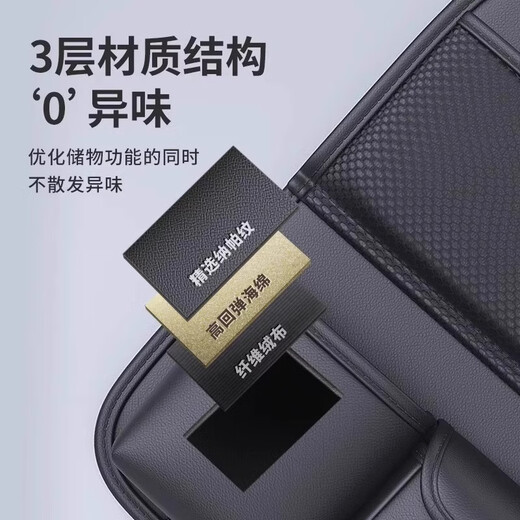 LNGA LANDGRE德国进口品质车载椅背置物架座椅后背收纳袋汽车后排儿童折叠桌板 品质黑【常规款】长款一个(带防