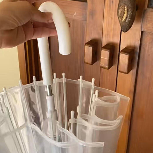 Transparent umbrella Korean style umbrella ins umbrella long handle umbrella internet celebrity thickened student girl small fresh high-end umbrella transparent