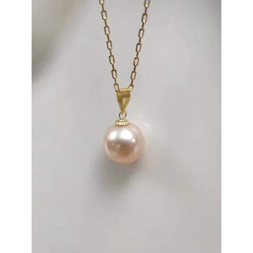 DL 1998 Fat Donglai same style 18k gold pearl pendant New fan benefits 18K gold Aurora freshwater coreless/core single K gold is easy to deform, cannot be returned or exchanged for personal reasons 8-9mm