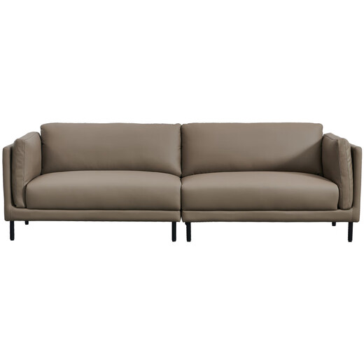 Mercury-Ledersofa, Wohnzimmer, italienisches Licht, luxuriös, minimalistisch, erste Schicht Rindsleder-Sofa, kleine Wohnung, Daunenleder-Kunstsofa SX6211, beige weiß, 2,8 Meter, gerade erste Schicht Rindsleder –