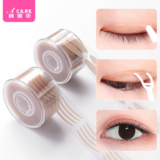ACARE Double Eyelid Sticker A1ZO-wide adhesive invisible tool artifact beautiful eye lace mesh roll narrow tip natural flesh wide type 1 roll 1 pair